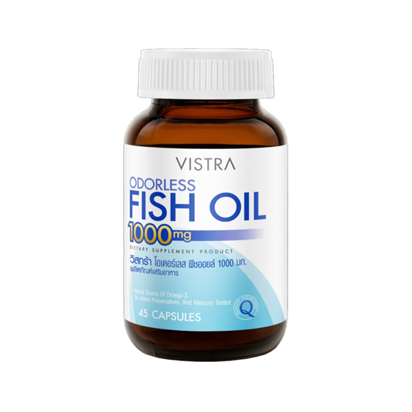 Viên uống Vistra Odorless Fish Oil 1000mg dành cho người có thị lực kém (Lọ 45 viên) - Thái Lan/Mekong