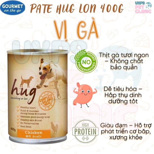 Pate HUG Lon 400g Cho Chó
