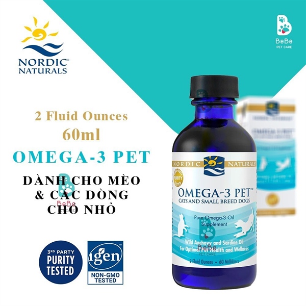 Dầu Cá NORDIC NATURALS Hỗ Trợ Sức Khoẻ Da Lông & Hệ Miễn Dịch Cho Chó Mèo