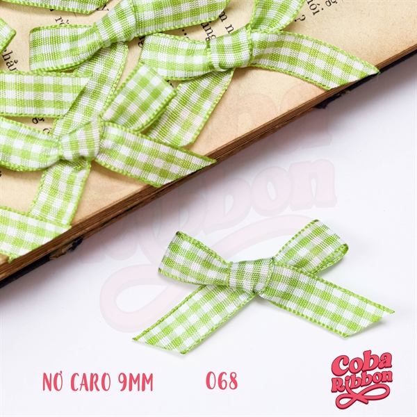 Nơ ruy băng hoạ tiết caro bề rộng cỡ 9mm (0.9cm), KHÔNG KÈM GHIM CÀI, chất thô cao cấp dày dặn, nhiều màu