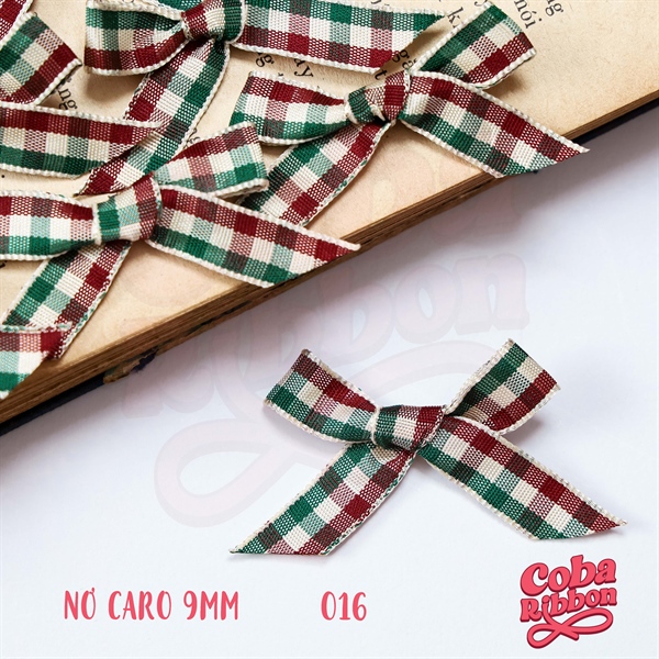Nơ ruy băng hoạ tiết caro bề rộng cỡ 9mm (0.9cm), KHÔNG KÈM GHIM CÀI, chất thô cao cấp dày dặn, nhiều màu