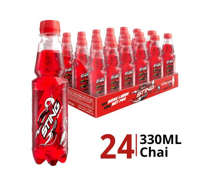 Nước ngọt STING dâu chai 330 ml 24 chai / thùng