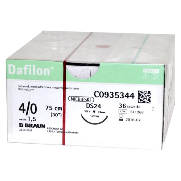 Chỉ Dafilon số 4/0 75cm- Brawn- Chỉ khâu phẫu thuật- H*36sợi