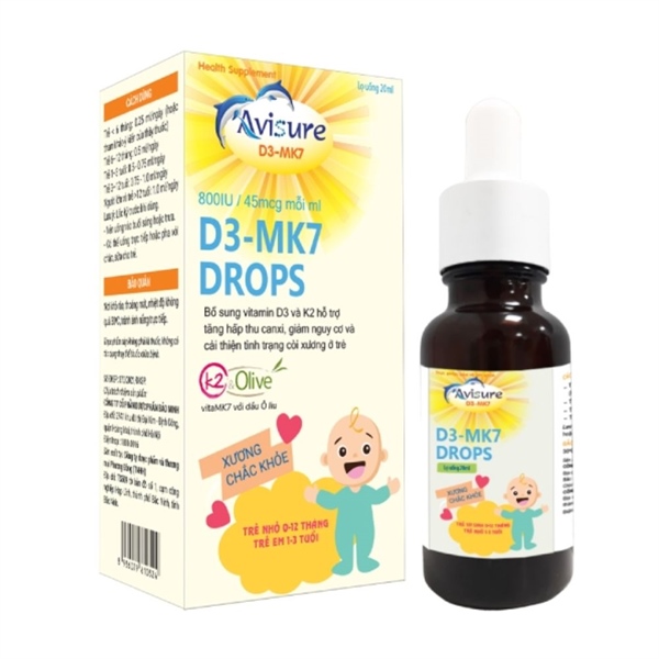 Siro Avisure D3 - MK7 Drops 20ml (Bổ sung VTM D3 và VTM K2) - Phương Đông