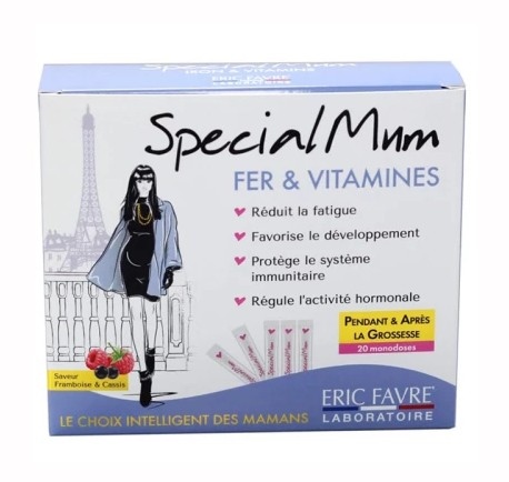 Siro Special Mum Fer & Vitamines France ( Bổ sung sắt cho phụ nữ trước và sau khi sinh) (Hộp 20 gói x 10ml)