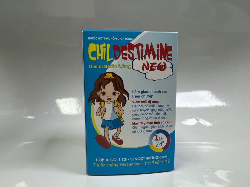 Thuốc Childestimine New- Desloratadin 2,5MG- DP Ân Đức- Thuốc Kháng Histamin H1- Hộp 10 gói x 1,5g