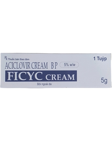 Kem bôi FICYC (Acyclovir) trị nhiễm virus Herpes simplex da tub 5g
