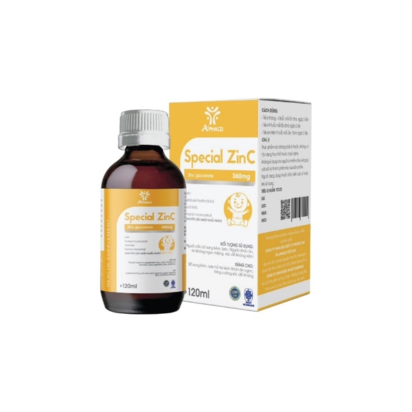 Siro Special ZinC Tradiphar (Aphaco VN) (Bổ sung kẽm, L-Lysin) 120ml