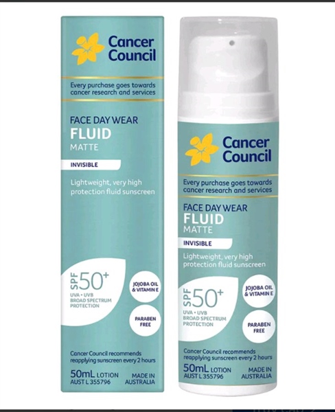 Cancer Council Invisible Fluid SPF50+ ( 50ml )Australia Sữa chống nắng kết cấu mỏng nhẹ