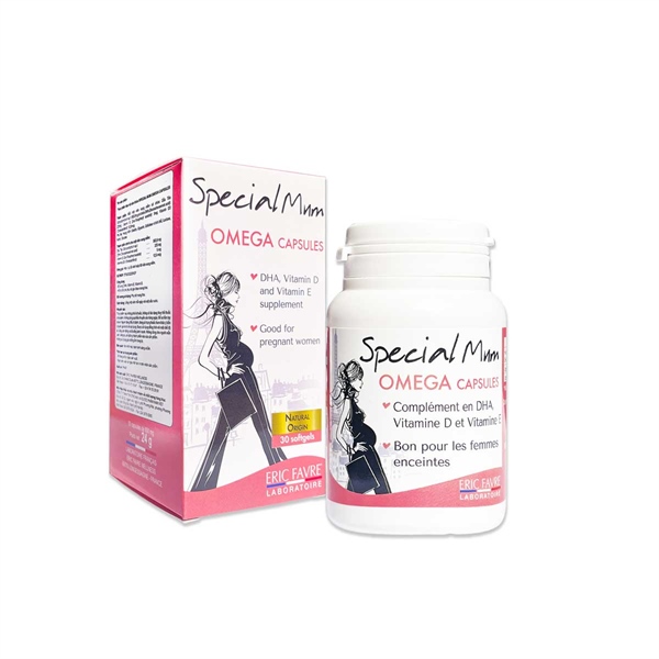 Viên nang Special Mum Omega France (Bổ sung DHA, VTM E + D cho phụ nữ mang thai) (Lọ 30 viên )
