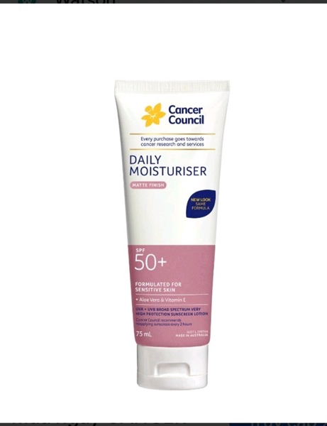 Cancer Council Daily Moisturiser SPF50+ Australia Kem chống nắng dưỡng ẩm hằng ngày 75ml