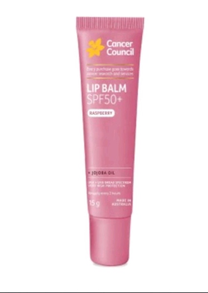 Cancer Council Lip Balm Raspberry SPF50+15g Australia Son dưỡng môi chống nắng