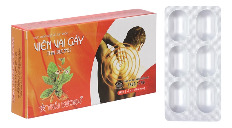 Viên Vai Gáy Thái Dương giảm triệu chứng đau mỏi vai gáy ( Hộp 2 vỉ x 6 viên)