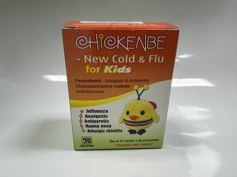 Thuốc Chickenbe-New Cold & Flu for Kids - Dược phẩm 2/9- Điều trị ban nóng, cảm mạo- Hộp 12 gói x 2g