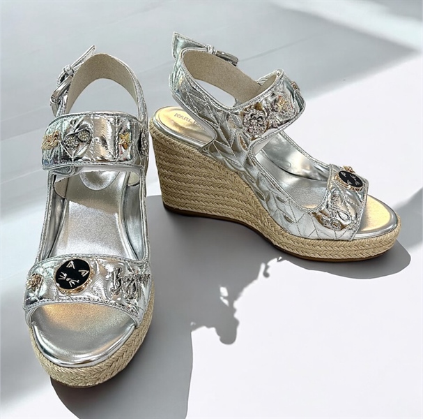 Giày Karl bạc cao gót sz 6