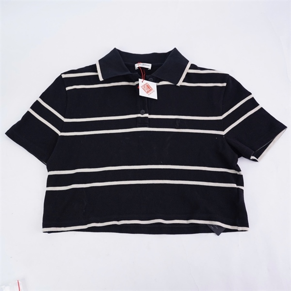 Áo thun YSL crop top đen trắng (BQ) KG+