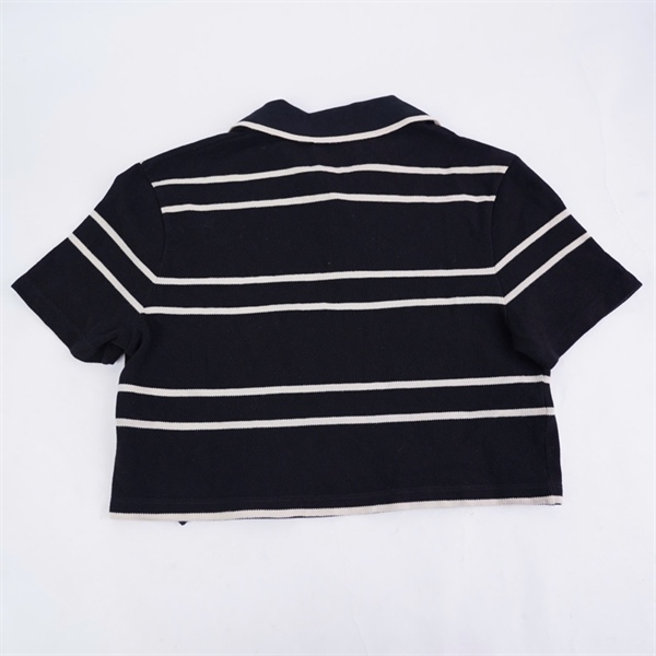 Áo thun YSL crop top đen trắng (BQ) KG+