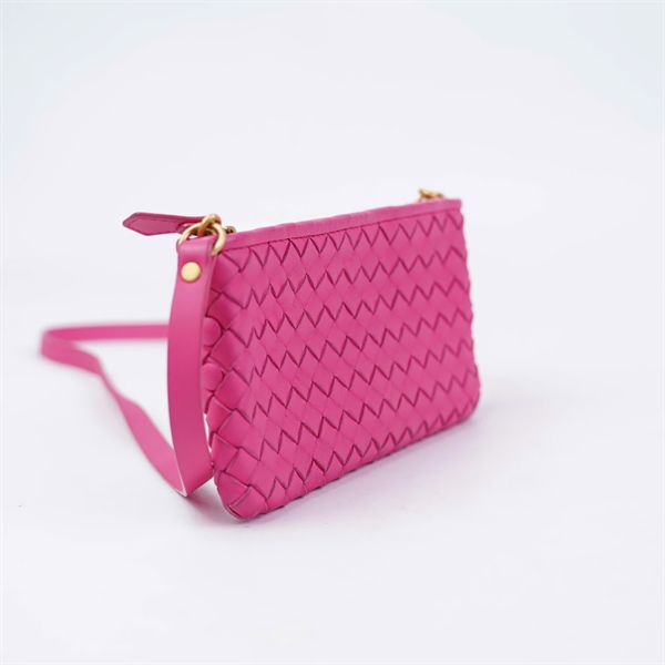 Túi Bottega hồng sz18 KG+