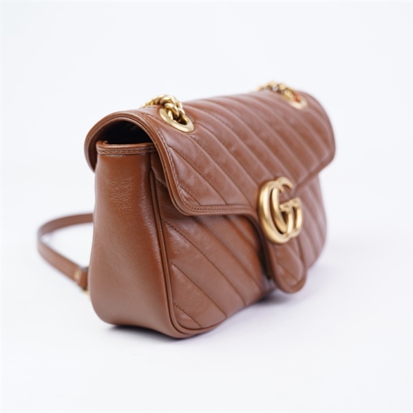 Túi GG Marmont nâu (443497-525040) sz25 (HT)+