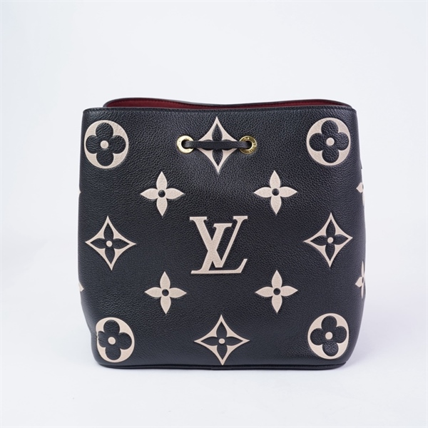 Túi LV Neo Noé đen hoa trắng kèm ví sz25 (HT)+