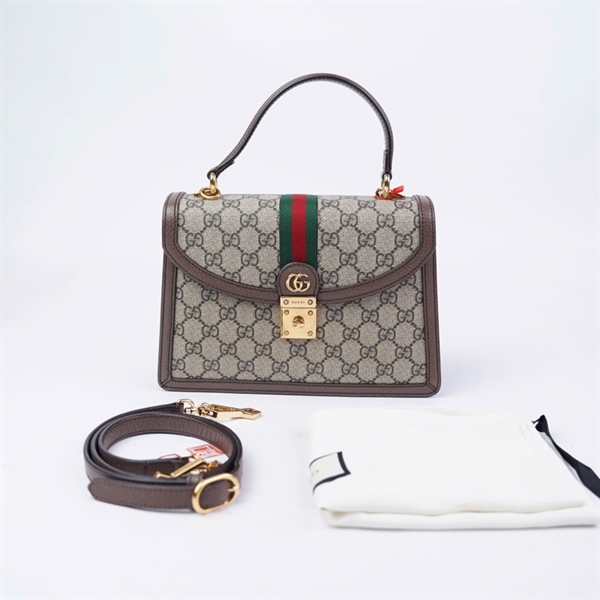 Túi GG Handle Ophidia xám (651055-493075) sz24 (HT)+