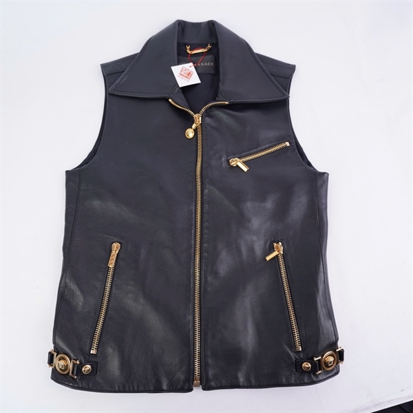 Áo khoác da Versace đen (BQ) KG+