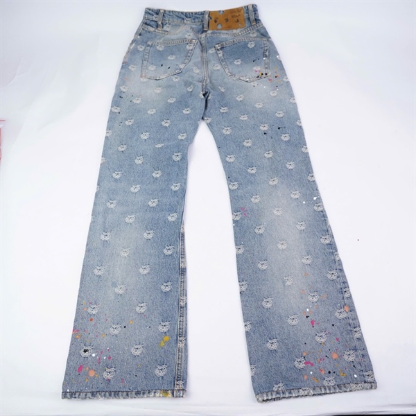 Quần Jean Off White xanh họa tiết (BQ) KG+