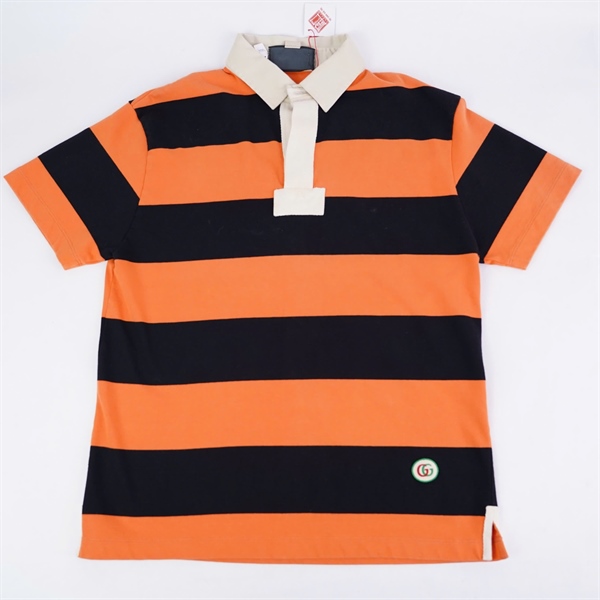 Áo thun GG đen sọc cam (BQ) KG+