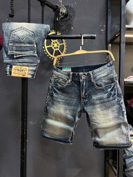 Sort Jean 3K DENIM S6 was Retro phủ túi đôi thêu mạng túi