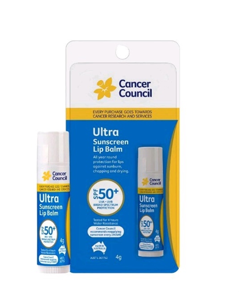 Cancer Council Ultra Sunscreen Lipbalm SPF50+ Australia(4g) Son dưỡng môi chống nắng