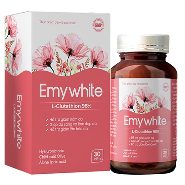 Emywhite (Giảm nám da, giúp sáng da, giảm lão hóa da) (Lọ 30 viên) - Việt Đức