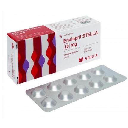 Enalapril Stella 10mg trị tăng huyết áp, suy tim sung huyết (3 vỉ x 10 viên) - Stella