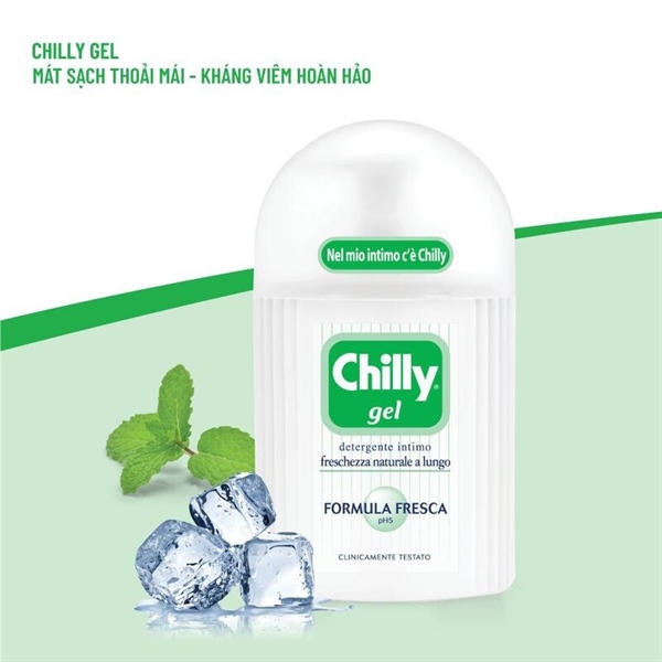 Dung dịch vệ sinh phụ nữ Chilly gel- Italy- Tươi mát mãnh liệt- Chai 200ml