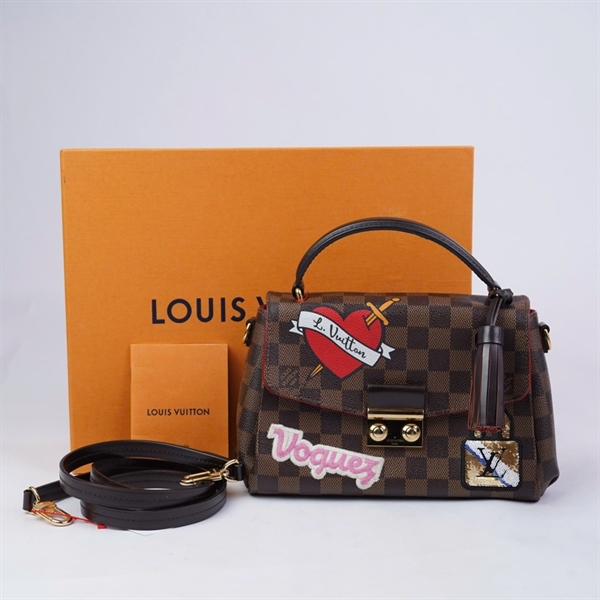 Túi LV Croisette ô vuông nâu in hình (FL3178) sz23 KG+