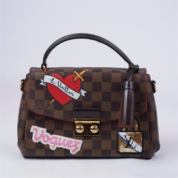 Túi LV Croisette ô vuông nâu in hình (FL3178) sz23 KG+