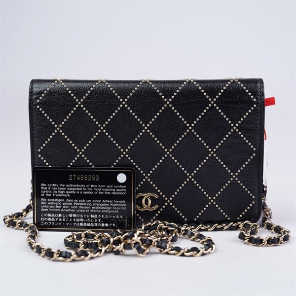 Túi Chanel Woc đen đính đá (27496293) sz19 +