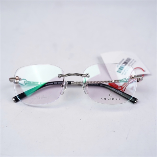 Kính Charriol gọng bạc phối đen không viền PC71046 (54-17-135) KG+