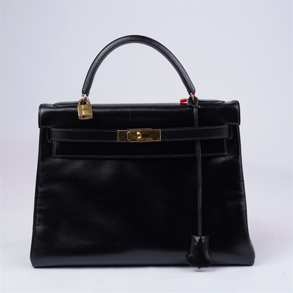 Túi Hermes Kelly đen có ổ+ 2 chìa kèm lót form sz32 (LTB) KG+