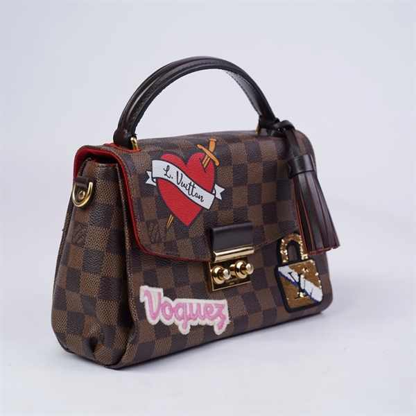 Túi LV Croisette ô vuông nâu in hình (FL3178) sz23 KG+