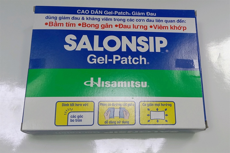 Cao dán Salonsip gel patch (Hộp 8 túi x 3 miếng) - Hisamitsu
