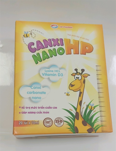 Canxi Nano HP-HP PHARMA bổ sung calci (Hộp 20 túi x 10ml)