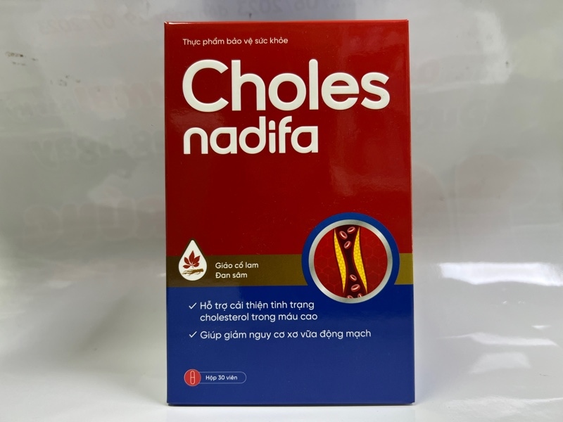TPBVSK Choles Nadifa- Beatexpharm- Hỗ trợ giảm mỡ máu, giảm nguy cơ xơ vữa động mạch- Lọ 30 viên