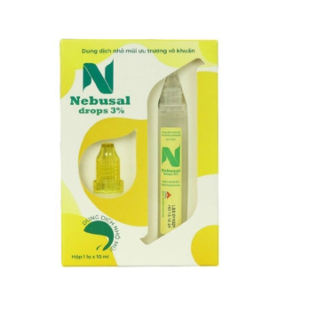 Dung dịch nhỏ mũi Nebusal drops 3% giảm nghẹt mũi sổ mũi (Hộp 1 lọ x 10ml)