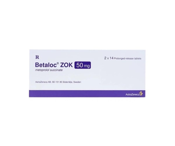 Thuốc Betaloc Zok 50mg AstraZeneca điều trị tăng huyết áp (hộp 2 vỉ x 14 viên)