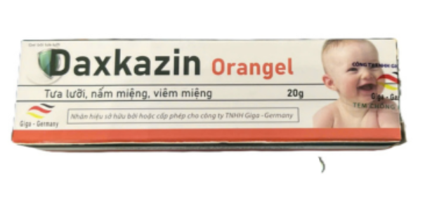 Gel bôi tưa lưỡi Daxkazin Orangel hộp 1 tuýp 20g - Giga Đức 2