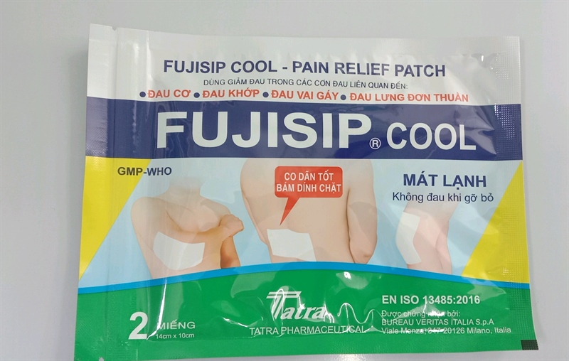 Cao dán Fujisip Cool Italy/Tatra dán giảm đau (Hộp 10 Túi x 2 miếng)