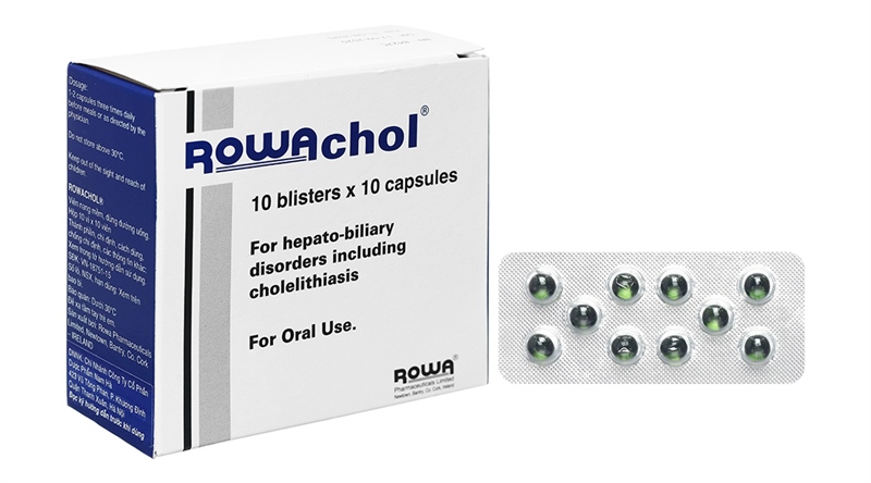 Viên nang Rowachol điều trị làm tan sỏi mật (10 vỉ x 10 viên) (Hộp)