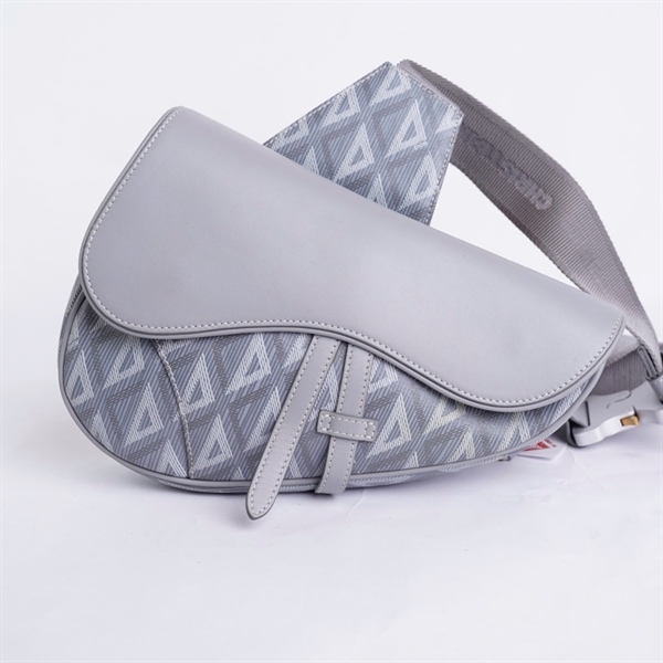 Túi Dior Saddle xám (16-BO-0272) sz17 (miệng túi sz27) (BQ) KG+