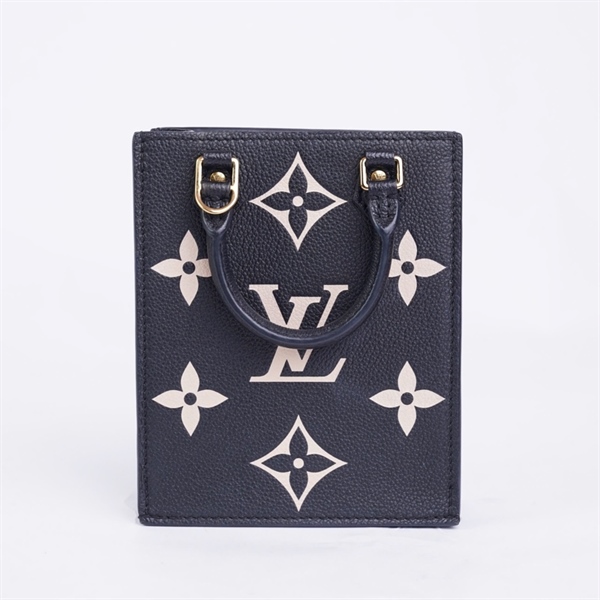 Túi LV Petit Sac Plat đen hoa trắng sz14 (BQ) KG+