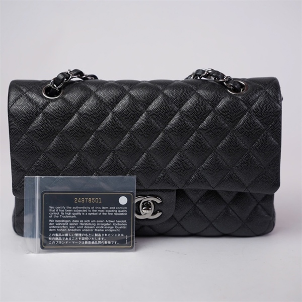 Túi Chanel Classic đen khóa bạc (24978501) sz25 (BQ) KG+
